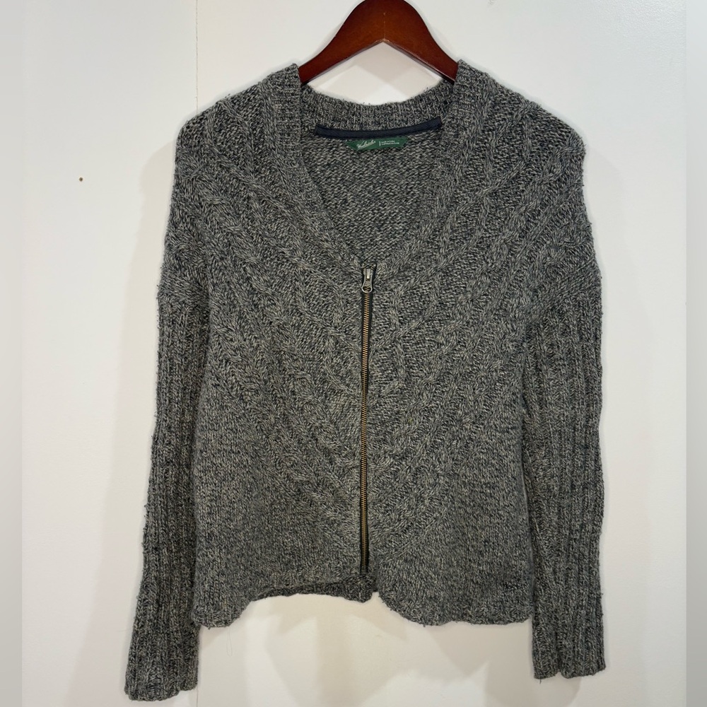 Women's Woolrich Cozy Gray Knit Zip-Up Sweater Size Small